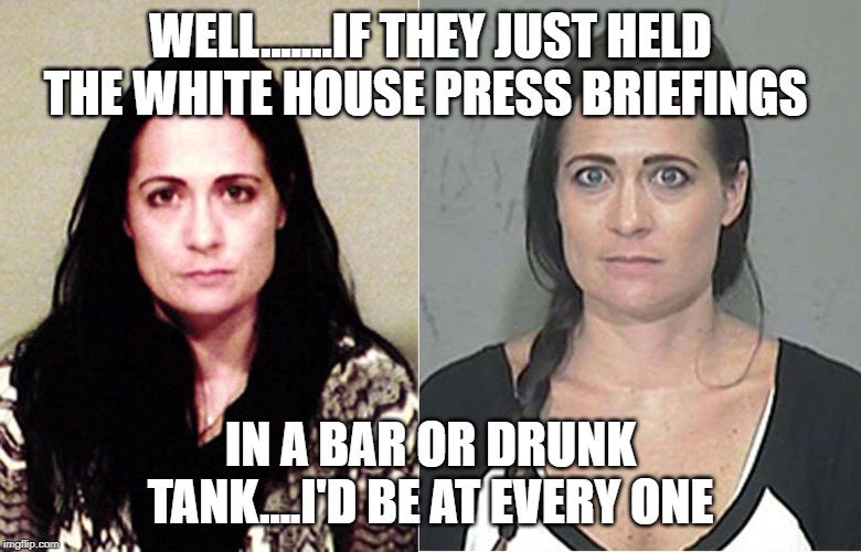 WELL.......IF THEY JUST HELD THE WHITE HOUSE PRESS BRIEFINGS; IN A BAR OR DRUNK TANK....I'D BE AT EVERY ONE | image tagged in donald trump | made w/ Imgflip meme maker