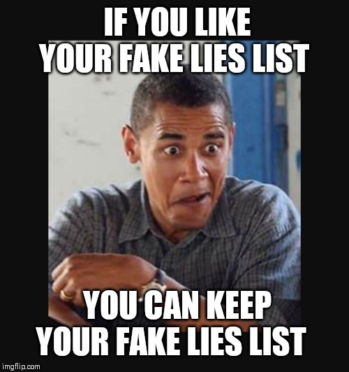 IF YOU LIKE YOUR FAKE LIES LIST YOU CAN KEEP YOUR FAKE LIES LIST | made w/ Imgflip meme maker