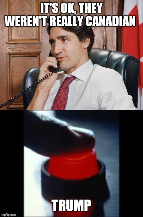 IT'S OK, THEY WEREN'T REALLY CANADIAN; TRUMP | image tagged in iran,justin trudeau,trump,ukrainian,2020 | made w/ Imgflip meme maker