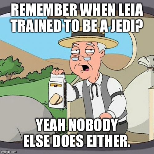 Pepperidge Farm Remembers Meme | REMEMBER WHEN LEIA TRAINED TO BE A JEDI? YEAH NOBODY ELSE DOES EITHER. | image tagged in memes,pepperidge farm remembers,AdviceAnimals | made w/ Imgflip meme maker