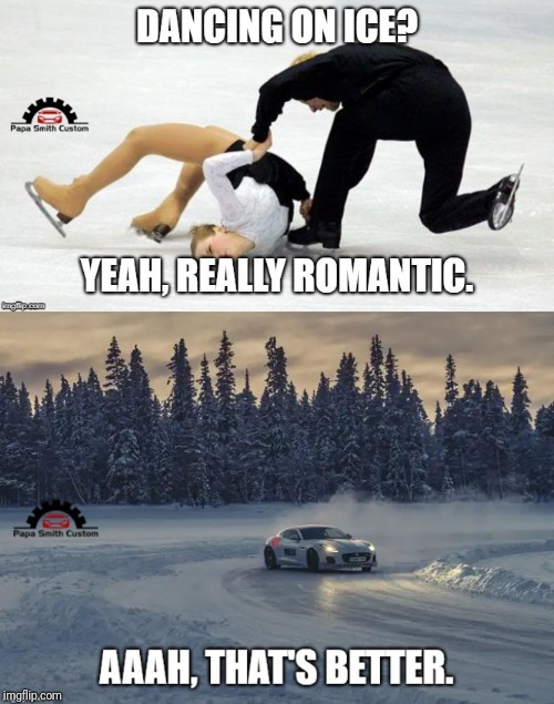 Dancing on ice. | image tagged in ice skating,dancing,driving,car drift meme,car memes,romantic | made w/ Imgflip meme maker