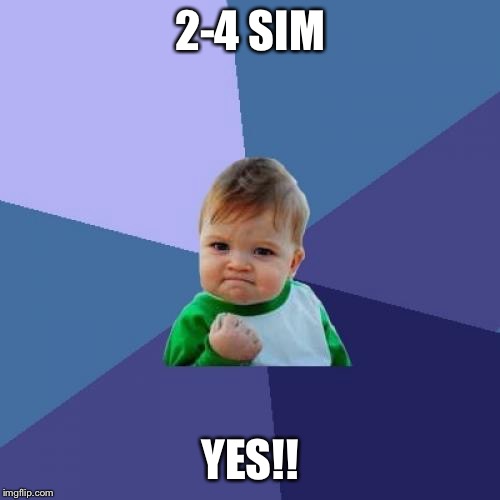 Success Kid Meme | 2-4 SIM; YES!! | image tagged in memes,success kid | made w/ Imgflip meme maker
