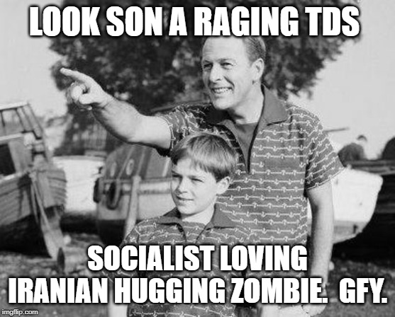 Look son | LOOK SON A RAGING TDS SOCIALIST LOVING IRANIAN HUGGING ZOMBIE.  GFY. | image tagged in look son | made w/ Imgflip meme maker