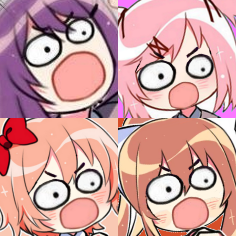 surprised/angry ddlc doki doki Blank Meme Template