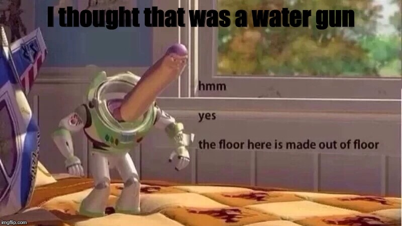 hmmm yes | I thought that was a water gun | image tagged in hmmm yes | made w/ Imgflip meme maker