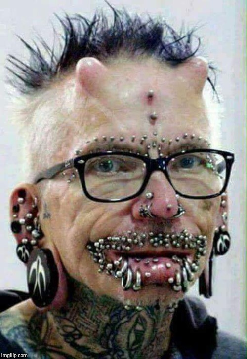 Pierced up freak | image tagged in pierced up freak | made w/ Imgflip meme maker