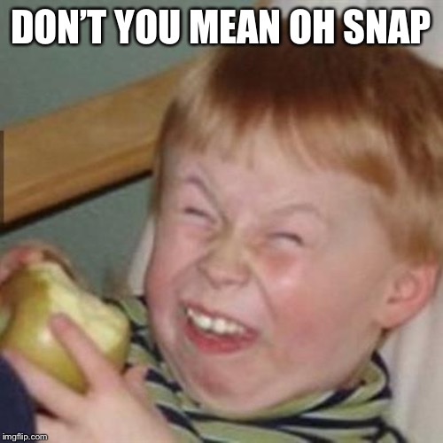 mocking laugh face | DON’T YOU MEAN OH SNAP | image tagged in mocking laugh face | made w/ Imgflip meme maker