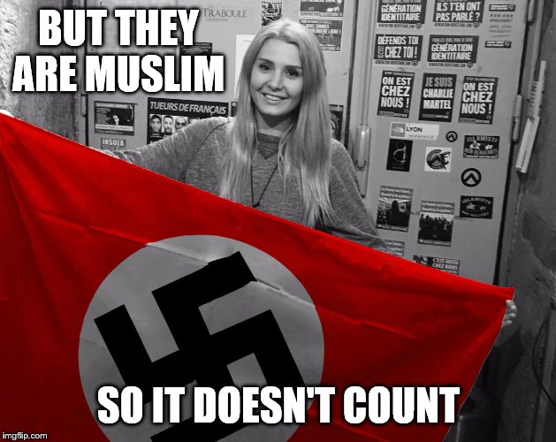 BUT THEY ARE MUSLIM SO IT DOESN'T COUNT | made w/ Imgflip meme maker