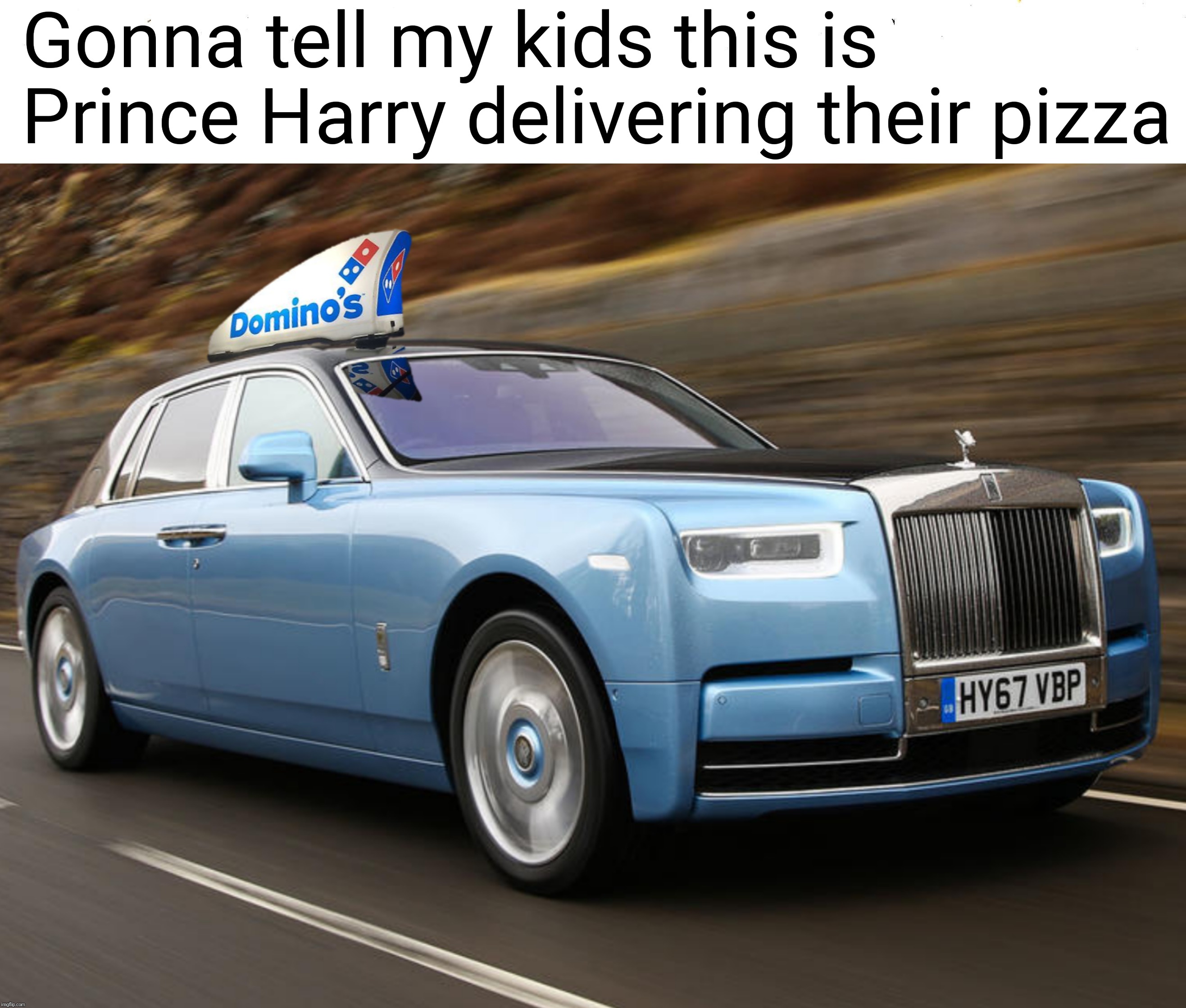 BREAKING: The Duke and Duchess of Sussex announce they will live in N. America, "work to become financially independent” |  Gonna tell my kids this is Prince Harry delivering their pizza | image tagged in prince harry,megan fox,royals,oh the humanity,whatever | made w/ Imgflip meme maker