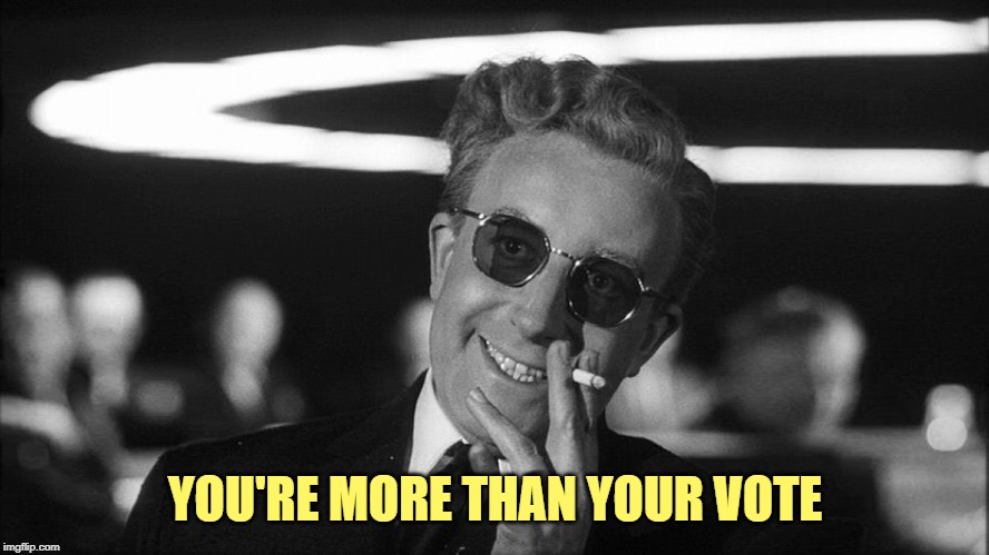 Doctor Strangelove says... | YOU'RE MORE THAN YOUR VOTE | image tagged in doctor strangelove says | made w/ Imgflip meme maker