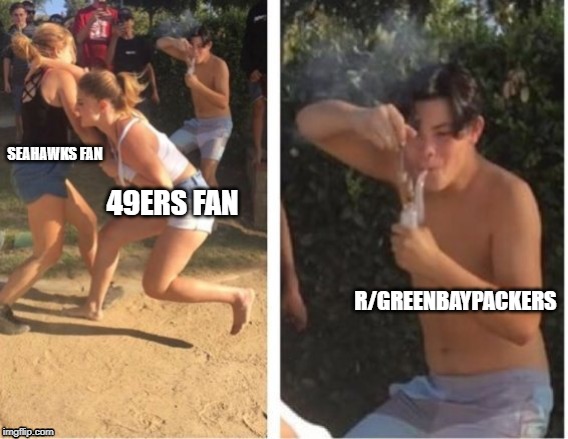 Dabbing Dude | SEAHAWKS FAN; 49ERS FAN; R/GREENBAYPACKERS | image tagged in dabbing dude | made w/ Imgflip meme maker