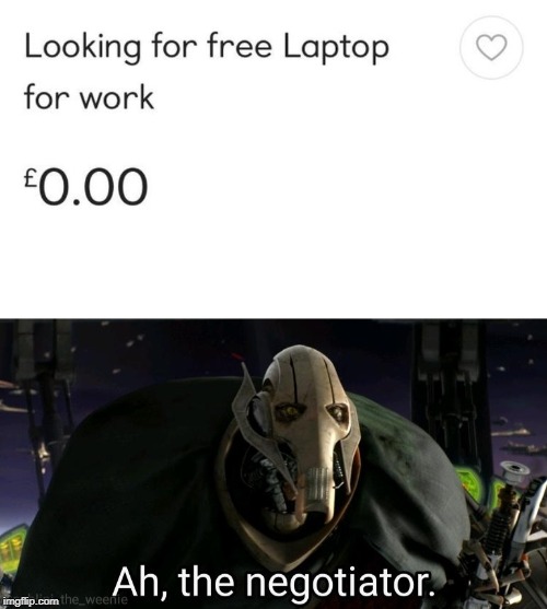 The negotiator | image tagged in general grievous | made w/ Imgflip meme maker