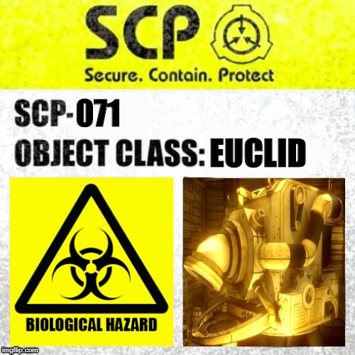 SCP Euclid Label Template (Foundation Tale's) | 071; EUCLID | image tagged in scp euclid label template foundation tale's | made w/ Imgflip meme maker