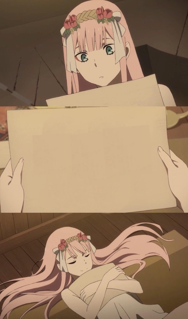 High Quality Darling In The Franxx Love Blank Meme Template