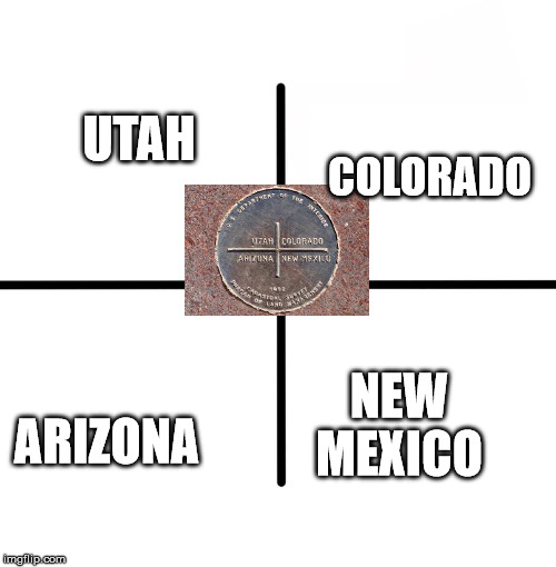 Blank Starter Pack | COLORADO; UTAH; NEW MEXICO; ARIZONA | image tagged in memes,blank starter pack | made w/ Imgflip meme maker