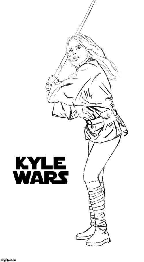 The drawer of this sketch admitted that “Kyle Wars” was a misspelling, lol, but it somehow makes it even funnier | image tagged in kyle wars,star wars,lol,sketch,drawing,celebrity | made w/ Imgflip meme maker