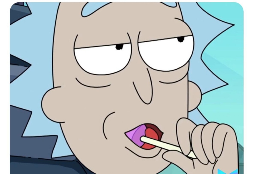 Caption this Meme. aka: Rick sucking on a lollipop. 