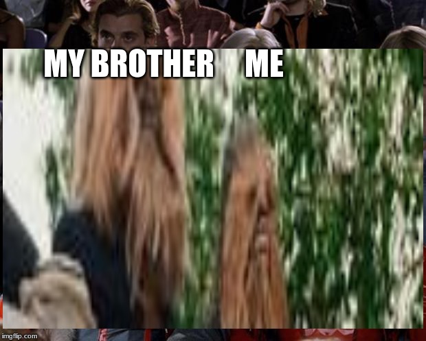 Chewie | MY BROTHER     ME | image tagged in chewbacca | made w/ Imgflip meme maker