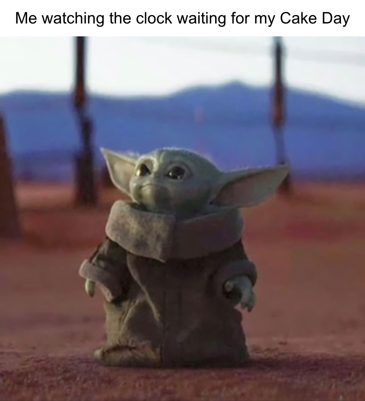 Baby Yoda Cake Day Blank Meme Template