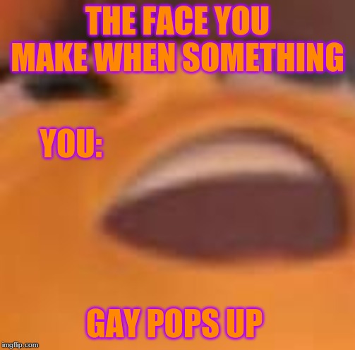 Barry Enlarged | THE FACE YOU MAKE WHEN SOMETHING; YOU:; GAY POPS UP | image tagged in bee movie | made w/ Imgflip meme maker