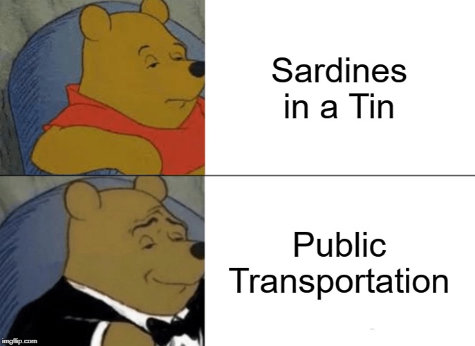 Carnac holds the envelope to his forehead. "Two names for a bus." | Sardines in a Tin; Public Transportation | image tagged in memes,tuxedo winnie the pooh,bus,public transport,sardines | made w/ Imgflip meme maker