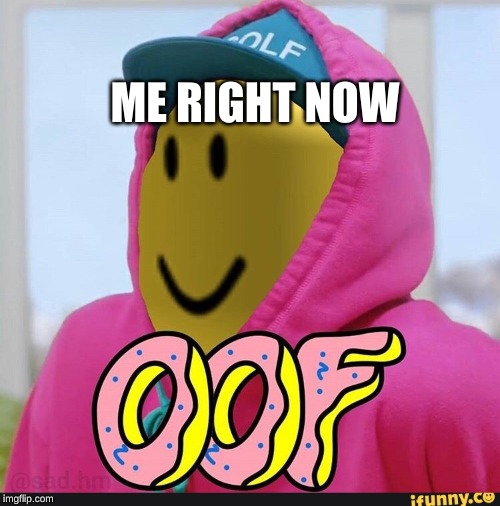 Roblox Oof | ME RIGHT NOW | image tagged in roblox oof | made w/ Imgflip meme maker