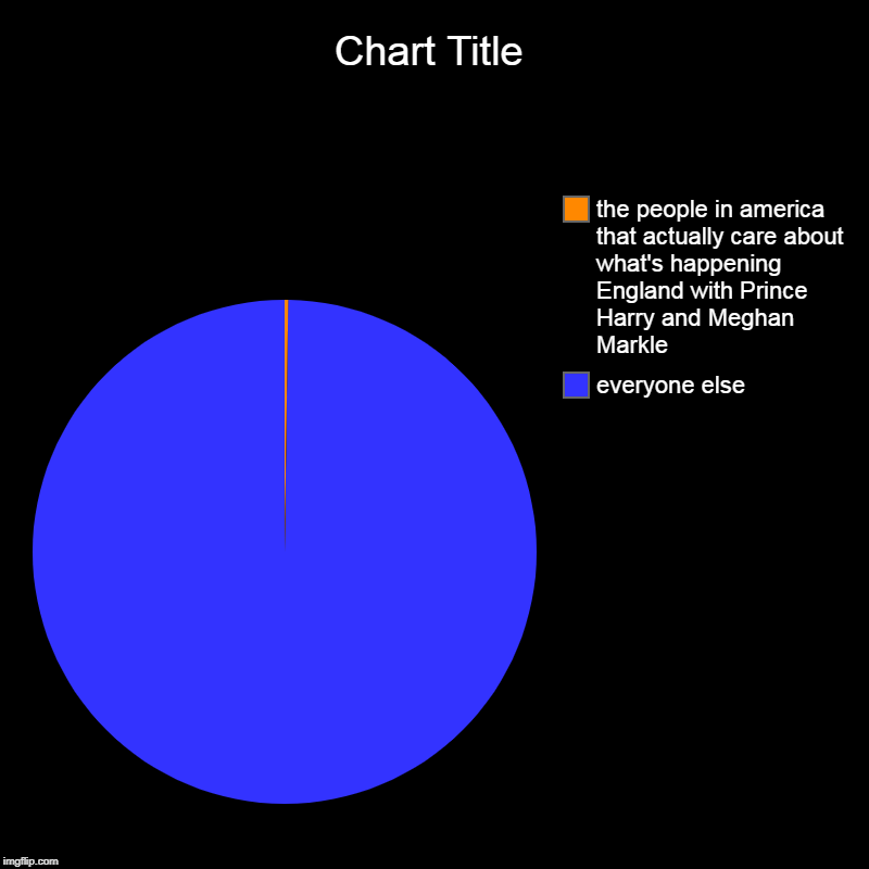 everyone else, the people in america that actually care about what's happening England with Prince Harry and Meghan Markle | image tagged in charts,pie charts | made w/ Imgflip chart maker