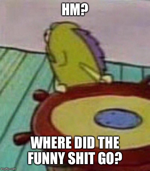 Who’s laughing | HM? WHERE DID THE FUNNY SHIT GO? | image tagged in not funny | made w/ Imgflip meme maker