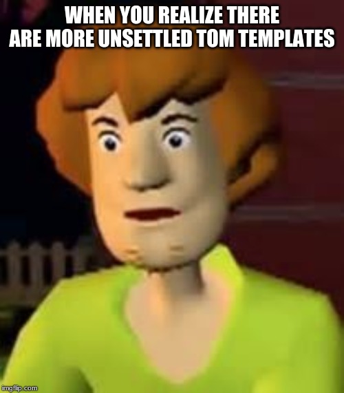 Surprised Shaggy | WHEN YOU REALIZE THERE ARE MORE UNSETTLED TOM TEMPLATES | image tagged in surprised shaggy | made w/ Imgflip meme maker
