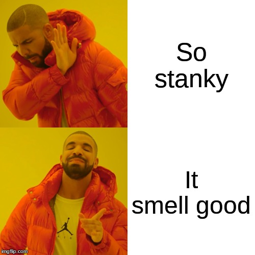 Stanky | So stanky; It smell good | image tagged in memes,drake hotline bling | made w/ Imgflip meme maker
