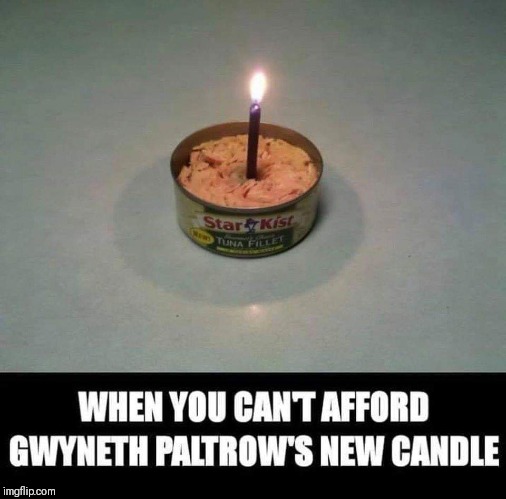 SCHONER TUNA | image tagged in gwyneth paltrow,candle | made w/ Imgflip meme maker