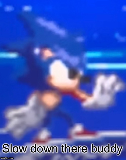 slow down there buddy sonic Blank Meme Template