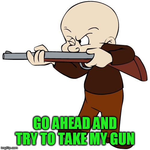Fudd gun owner | GO AHEAD AND TRY TO TAKE MY GUN | image tagged in fudd gun owner | made w/ Imgflip meme maker