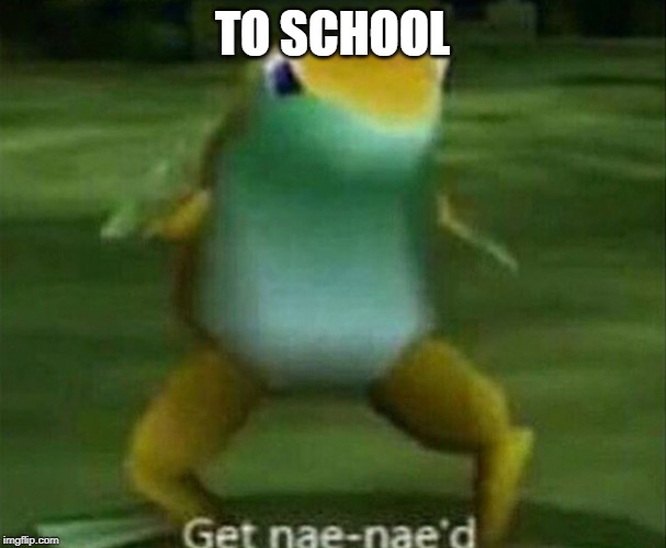 Get nae-nae'd | TO SCHOOL | image tagged in get nae-nae'd | made w/ Imgflip meme maker