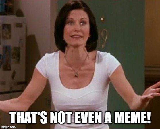 Monica Friends | THAT'S NOT EVEN A MEME! | image tagged in monica friends | made w/ Imgflip meme maker