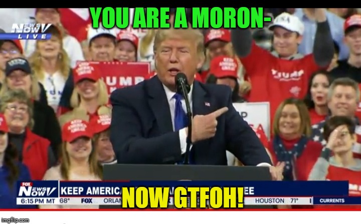 YOU ARE A MORON- NOW GTFOH! | made w/ Imgflip meme maker