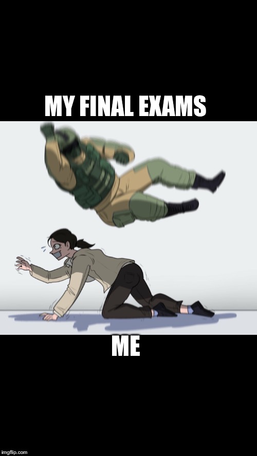 Fuze the Hostage | MY FINAL EXAMS; ME | image tagged in fuze the hostage | made w/ Imgflip meme maker