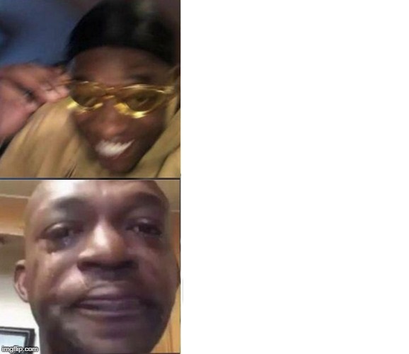 Black Guy Laughing Crying Flipped Blank Meme Template