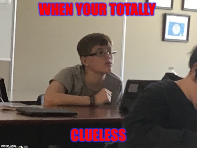 Clueless | WHEN YOUR TOTALLY; CLUELESS | image tagged in funny | made w/ Imgflip meme maker