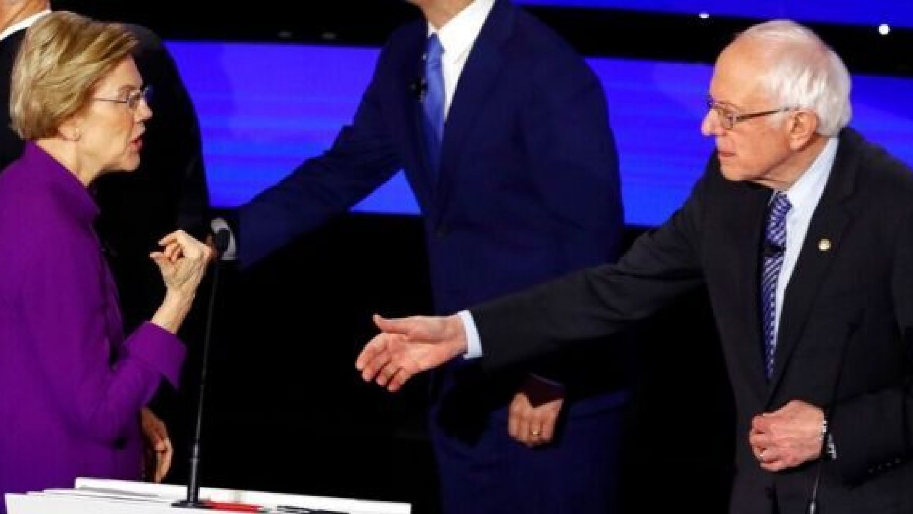 Sanders/Warren Handshake Blank Meme Template