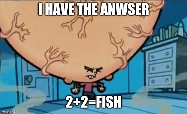 Big Brain timmy | I HAVE THE ANWSER; 2+2=FISH | image tagged in big brain timmy | made w/ Imgflip meme maker