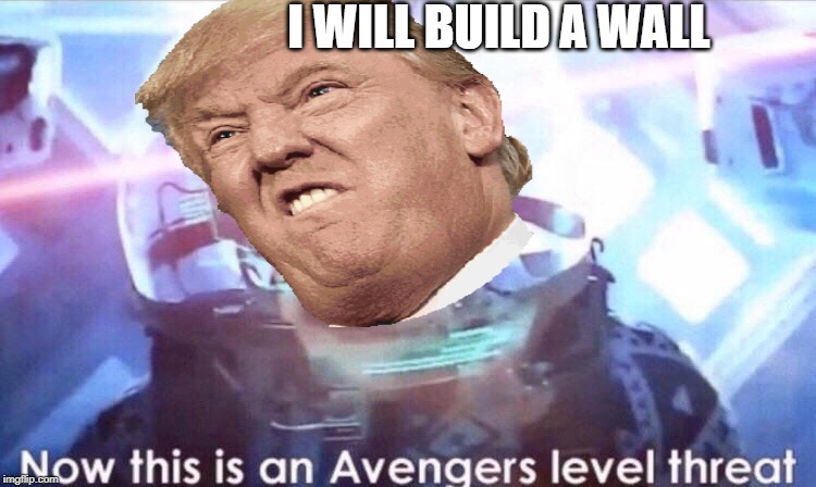 I WILL BUILD A WALL | image tagged in donald trump,now this is an avengers level threat | made w/ Imgflip meme maker