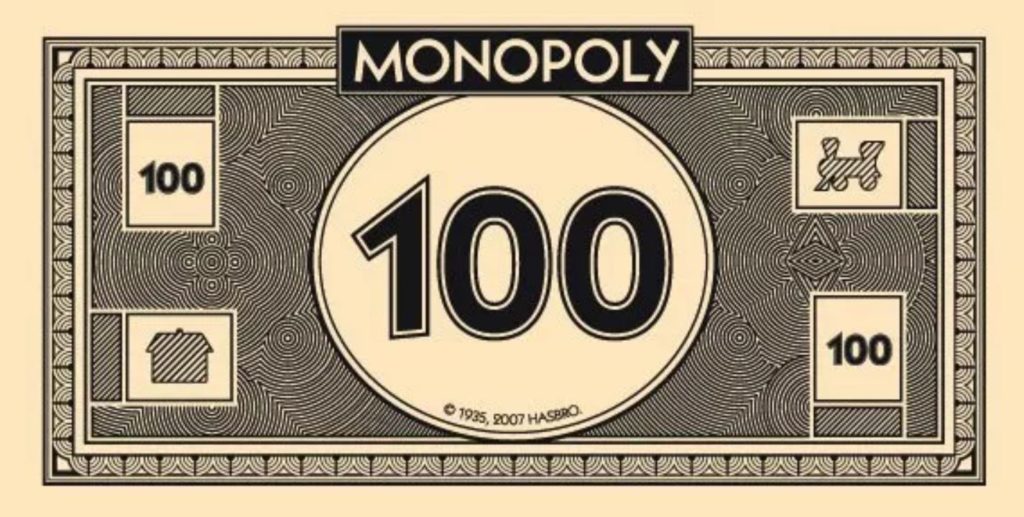 High Quality 100 Monopoly Petrodollars Blank Meme Template