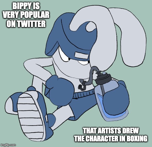 Bippy the Boxing Rabbit | BIPPY IS VERY POPULAR ON TWITTER; THAT ARTISTS DREW THE CHARACTER IN BOXING | image tagged in bippy,memes | made w/ Imgflip meme maker