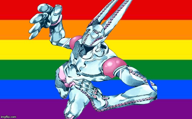 homosexual dirty deeds | image tagged in jojo's bizarre adventure,gay,d4c,dirty deeds done dirt cheap | made w/ Imgflip meme maker