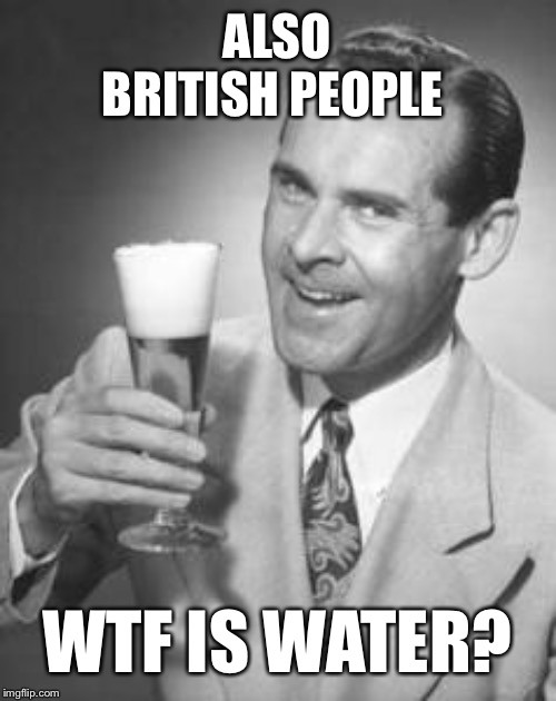 Guy Beer | ALSO BRITISH PEOPLE WTF IS WATER? | image tagged in guy beer | made w/ Imgflip meme maker