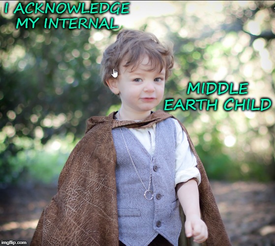 Inner Middle Earth Child | I ACKNOWLEDGE
MY INTERNAL; MIDDLE EARTH CHILD | image tagged in affirmation,child,inner child,middle earth,hobbit | made w/ Imgflip meme maker