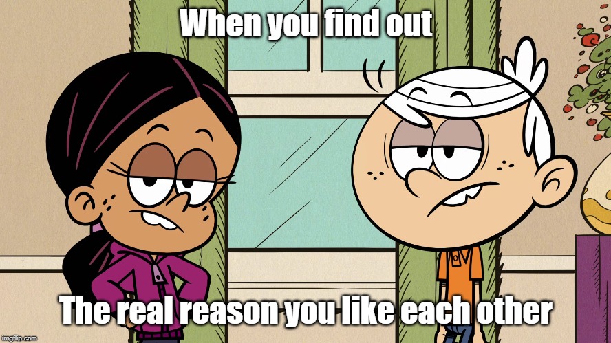Lincoln and Ronnie Anne now know | When you find out; The real reason you like each other | image tagged in the loud house | made w/ Imgflip meme maker