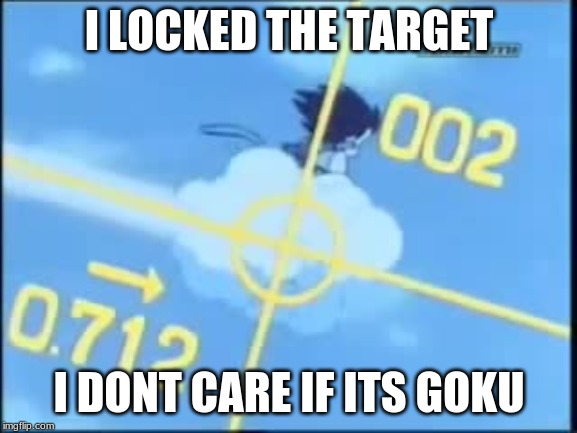 I LOCKED THE TARGET; I DONT CARE IF ITS GOKU | image tagged in dragon ball | made w/ Imgflip meme maker