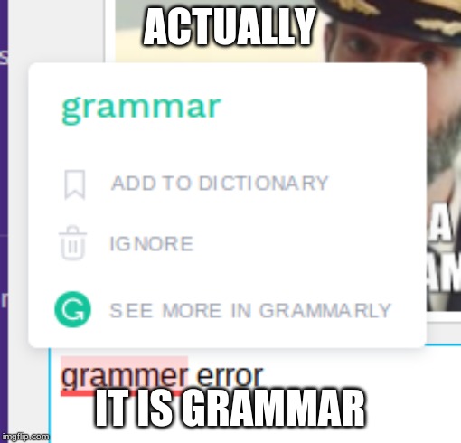 ACTUALLY IT IS GRAMMAR | made w/ Imgflip meme maker